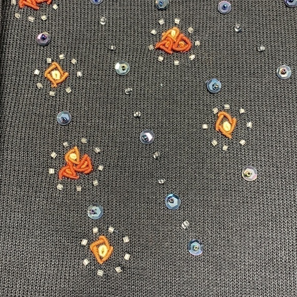 Vintage Nonpareil Embroidered Buttoned Sweater Size Large Black - Picture 5 of 13